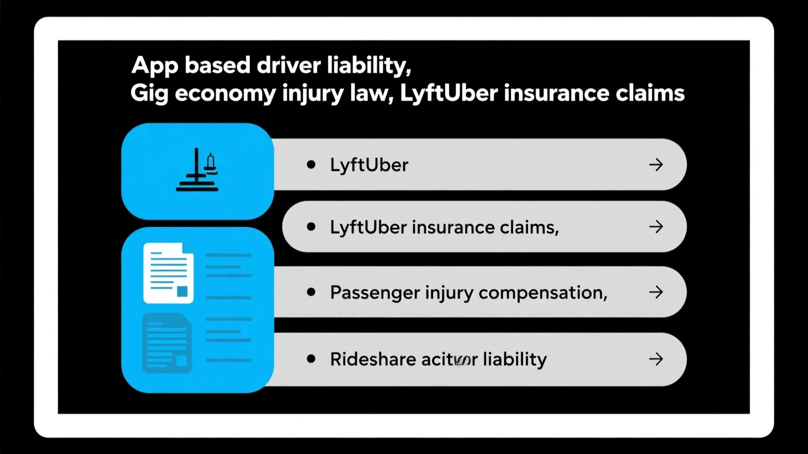 Comprehensive Guide to App – based Driver Liability, Gig Economy Injury Law, and Lyft/Uber Insurance Claims in Rideshare Accidents